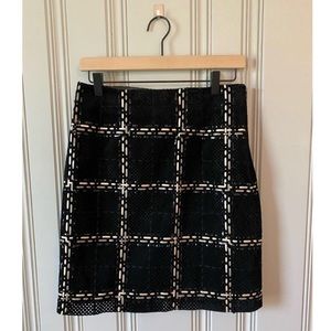 Per Se By Carlisle Leather Suede Skirt, Women’s Size 14 black cream